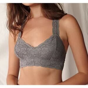 Free‎ People Intimately Galloon Lace Racerback Bralette Grey Size M Loungewear